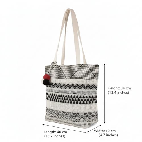 Image of ALII AND ALIIZEY Tote Bag for Women with Zip | College Bag for Girls | Shopping & Grocery Bag |Multi-Purpose Bag