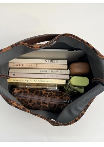 Image of Leopard Tote Bag for Women Cheetah Purse Vintage Hobo Bag Large Capacity Work Tote Bag