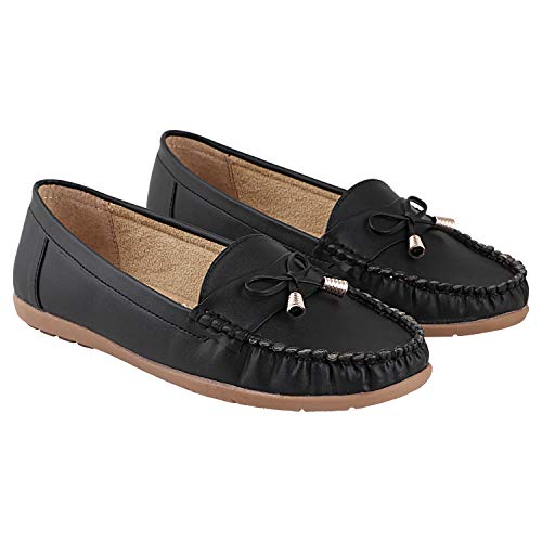 Shoetopia Girls Comfort Black Ballet Flat - 6 UK (Girls-Comfort-Black)