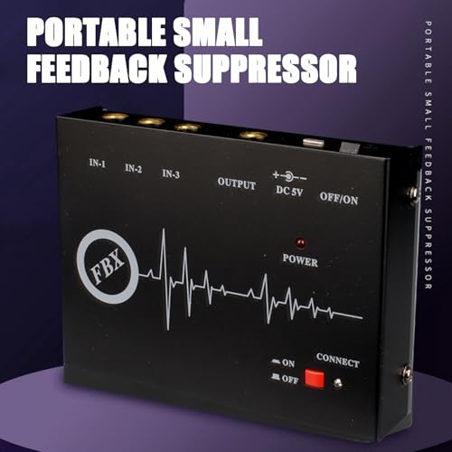 Supresor de retroalimentación mini, desplazador de frecuencia para micrófono, procesador de audio anti-lloriqueo de 3 entradas y 1 salida, para karaoke en casa, conferencias, presentaciones en vivo y actividades al aire libre miniatura 2