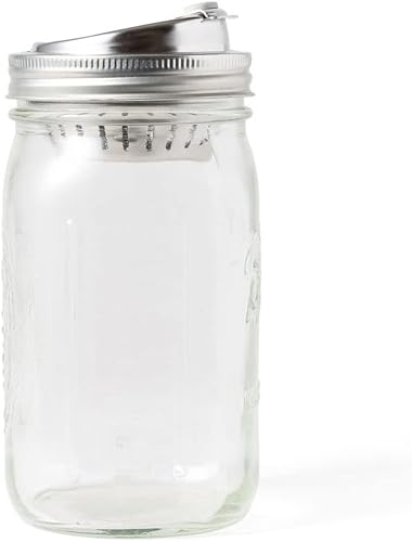 Jarware Mason Jar - Tapa de bebida con infusor de frutas, acero inoxidable, boca ancha