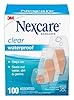 Nexcare Waterproof Clear Bandages, Covers and Protects, 360 Degree Seal Around The Pad Offers Exceptional Protection Against Water, Dirt, and Germs, Assorted Sizes, 100 Count