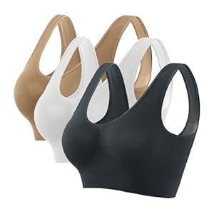 Sports Bras Women 3 Pack Set Plus Size for Large Breasts Womens Seamless U-Back Bra No Underwire Push Up Bra