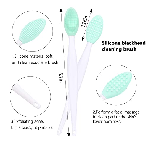 Lip Scrub Brush Silicone Facial Cleansing Brush -2Pcs Lip Exfoliator Brush, 2Pcs Face Scrubber Facial Cleansing Brush Blackhead Remover, 2Pcs Silicone Face Mask Brush Mask Applicator #TOP6