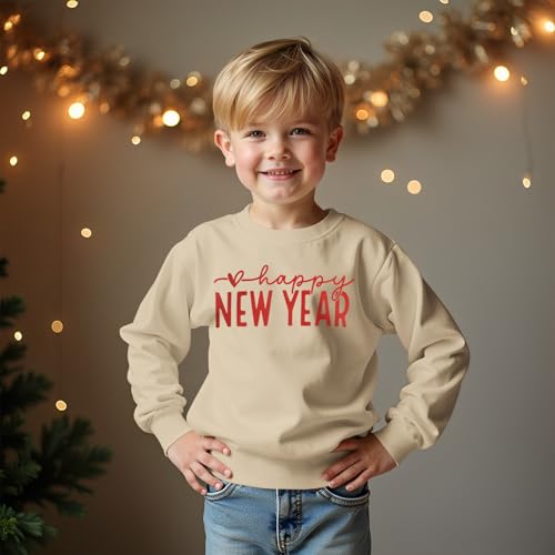 Happy New Year Sweatshirt for Toddler Baby Girl Boy Cute Holiday Shirts Crew Neck Tops Long Sleeve Winter Clothes3
