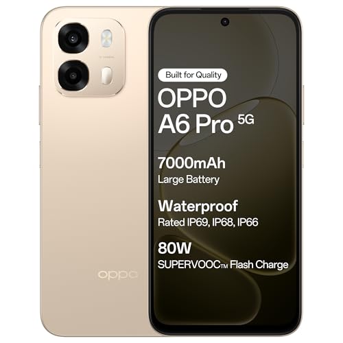 Oppo A6 Pro 5G (Gold, 8GB RAM, 128GB Storage) with No Cost EMI/Ad...