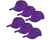 Gelante Plain Blank Baseball Caps Adjustable Back Strap Wholesale Lot 6 Pack - 001-Purple-6Pcs