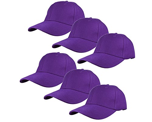 Image of Gelante Plain Blank Baseball Caps Adjustable Back Strap Wholesale Lot 6 Pack