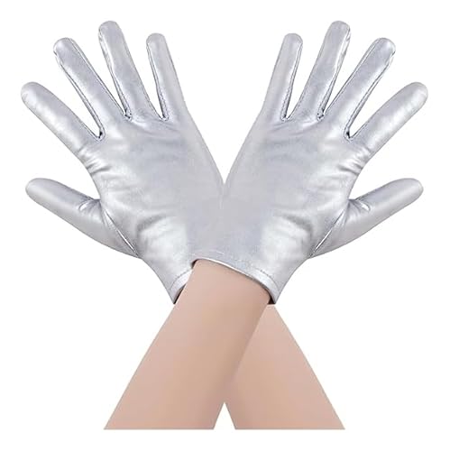 Gloves halloween shiny metallic gloves 1980s cosplay carnival costume gloves opera look