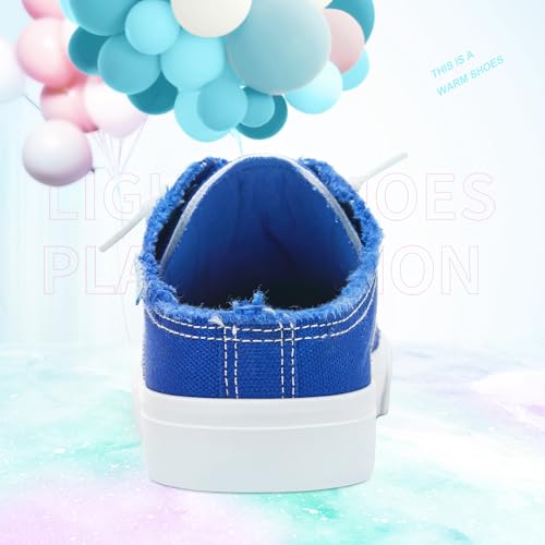 Image of Obtaom Women Canvas Mules Memory Foam Clipper Fashion Sneakers Comfortable Slip-On Mule Backless Holiday Shoes