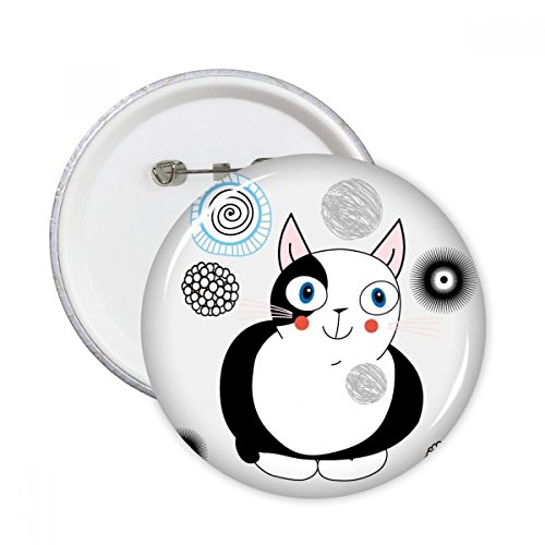 Badge chat mignon vêtement décoration broche ronde animaux 5pcs multicolore