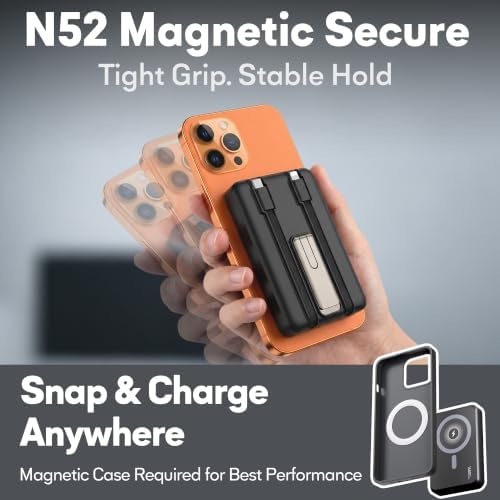 2-Pack 16800mAh Magnetic Power Bank with Built-in Cables for iPhone 12-17 - 4