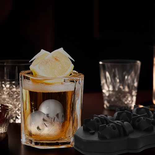 Molde para cubitos de hielo silicona con forma calavera miniatura 6