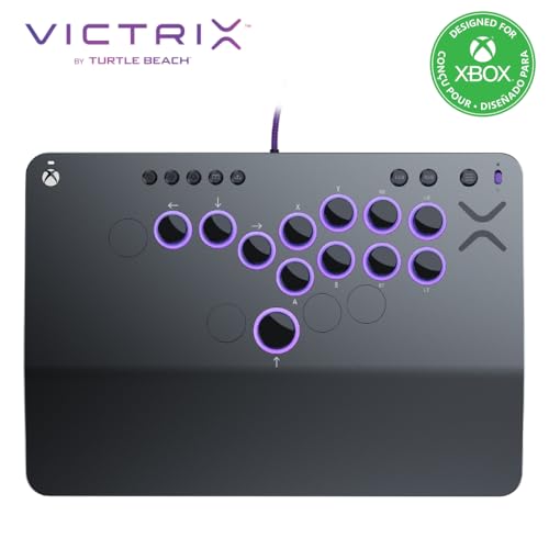 Turtle Beach Victrix Pro KO Leverless Fight Stick، دارای مجوز رسمی برای Xbox Series X|S، Xbox One، رایانه شخصی ویندوز 10/11، کنترلر آماده مسابقات eSports قابل تنظیم، خاکستری