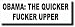 Anti Obama The Quicker F**ker Upper Bumper Sticker Decal