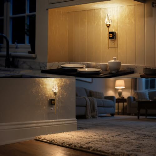 Image of DORESshop Plug in Night Light, Vintage Crystal Dimmable Nightlight,2 Pack