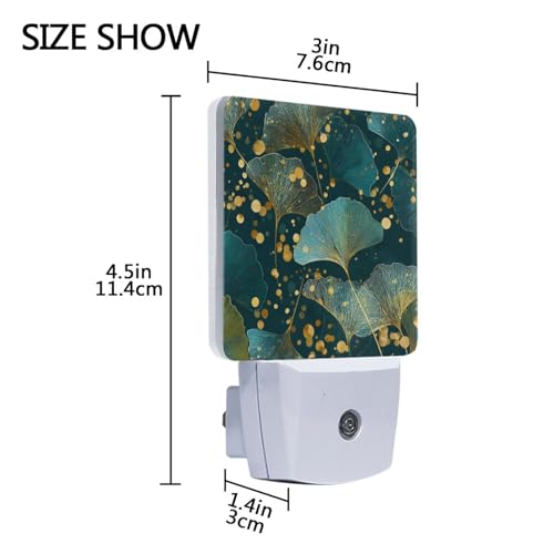 Luz Nocturna Sensor Ginkgo Hojas y Puntos Dorados miniatura 3