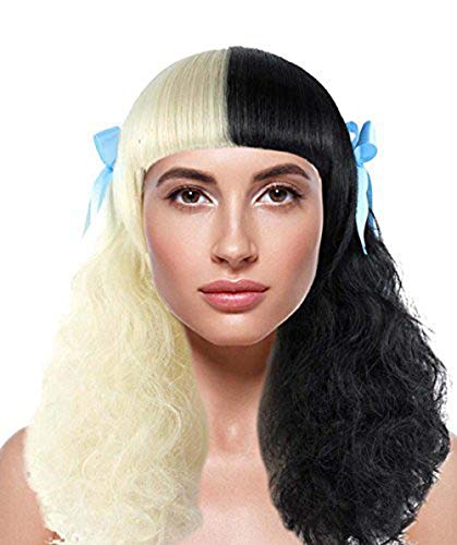 American Singer Mid-Length Curly Wig, Black/Blonde Adult HW-1116