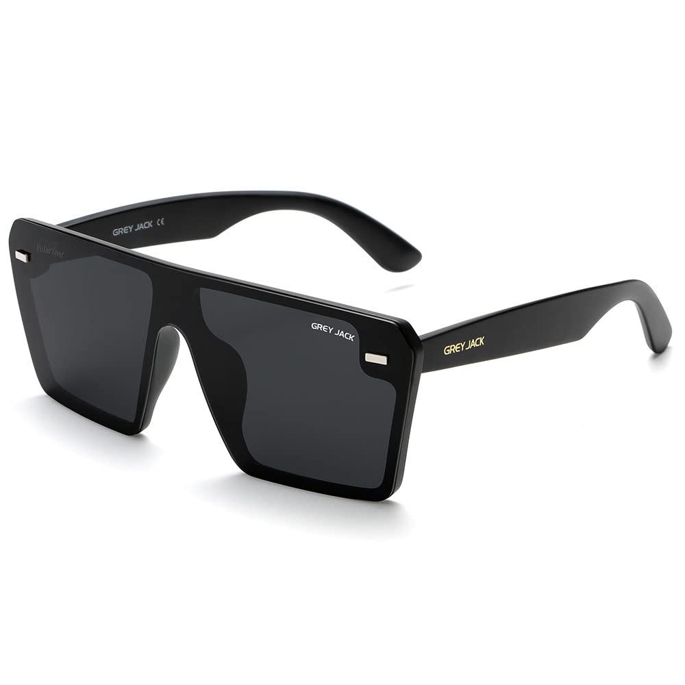 Square TR90 Polarized Sunglasses for Men Women,One Piece Lens and Flat Top Design Sun Glasses 1912-image-17