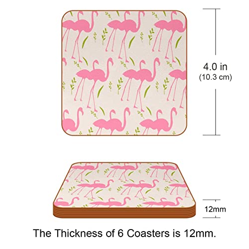 Dessous de verre flamant rose protège table lavable x6 - 4