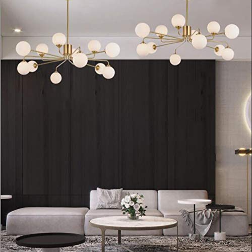 Plafonnier moderne semi-encastré or 12 lumières pour plafond bas