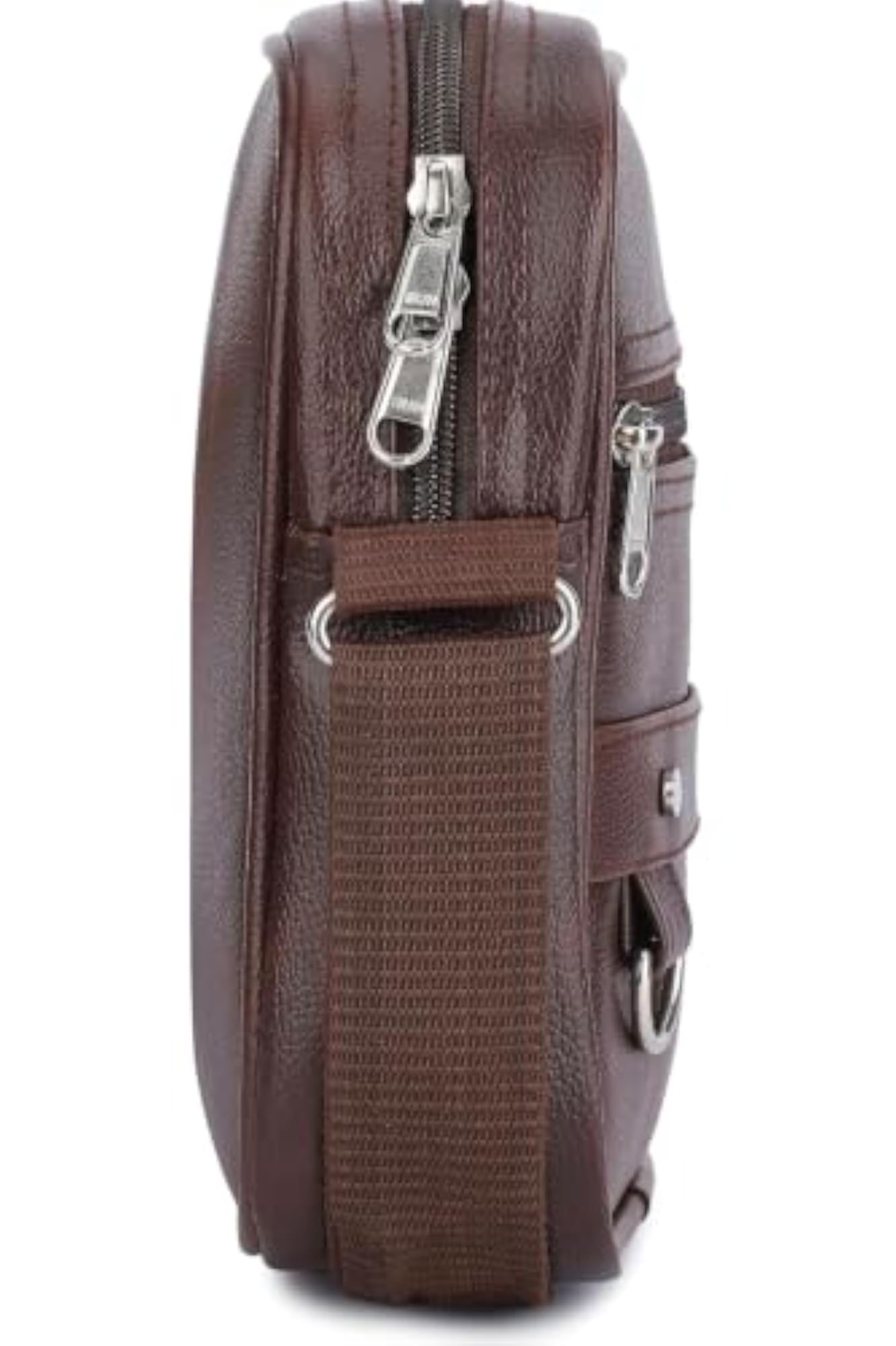 Men's PU Leather Crossbody Messenger Bag, Multi-Pocket