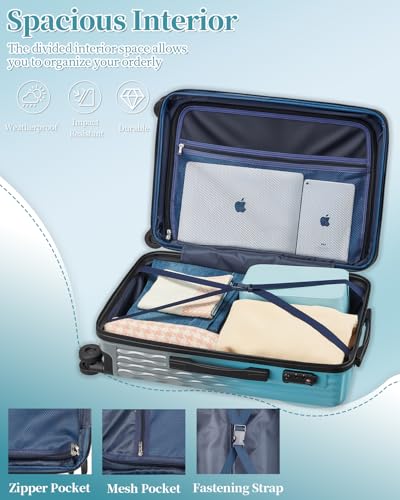 Image of Luggage Set, 20 Inch Carry on Luggage, 24 Inch Checked Luggage Lightweight Hardside Suitcase With Spinner Wheels, TSA Lock, 2-Piece Set