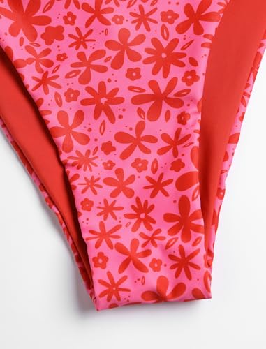 Image of ZAFUL Women's Triangle Bikini Floral String Bikini Set Two Piece Swimsuit Bathing Suits