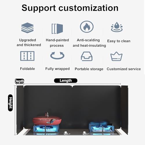 Foldable Nonstick Oil Splash Guard - 30x30cm Cooking Splatter Shield, Easy to Clean, Customizable Kitchen Protector, Perfect for Frying & Grilling, Durable & Reusable