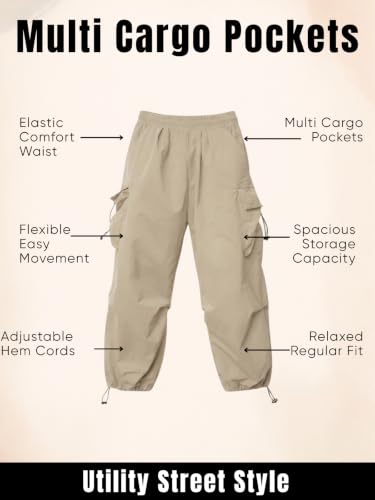 Image of GRECIILOOKS Men's Cargo Pants | 4 Pocket Cotton Cargo Joggers for Men | Loose Fit Stylish Pant with Pockets | Casual Baggy Trousers & Streetwear Lower