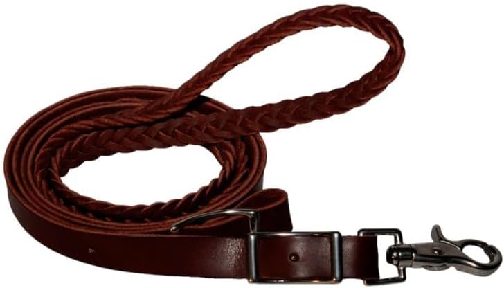 Circle Y Five Plait Latigo Roping Rein 3/4in x 7 1/2ft Red