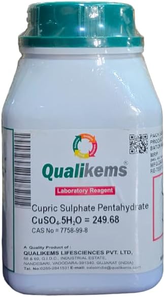 Copper Sulphate Pentahydrate (500GMS) CAS NO=7758-99-8 (Lab use only)