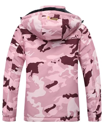 Image of MOERDENG Women's Waterproof Ski Jacket Warm Winter Snow Coat Mountain Windbreaker Hooded Raincoat Jacket