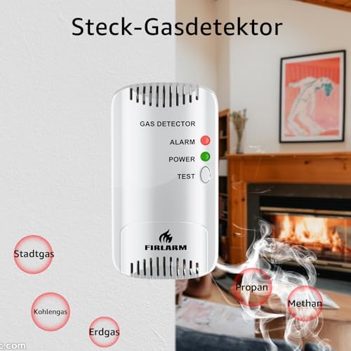 Firlarm - Gasmelder Alarm Brennbares LPG City Erdgas Methan Propan Butan Melder