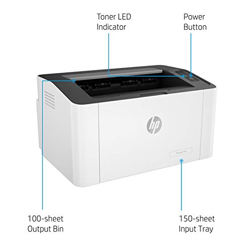 Image of HP Laser 103a Single-Function Monochrome Laser Printer with USB connectivity, Compact Design, Affordable Printing