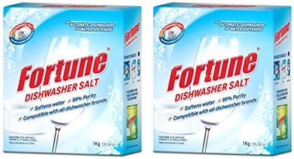 Fortune Dishwasher Salt - 1 Kg (Pack of 2) | Softens Hard Water & Prevents Limescale | Enhances Detergent Performance | For All Dishwashers | 2 Kg