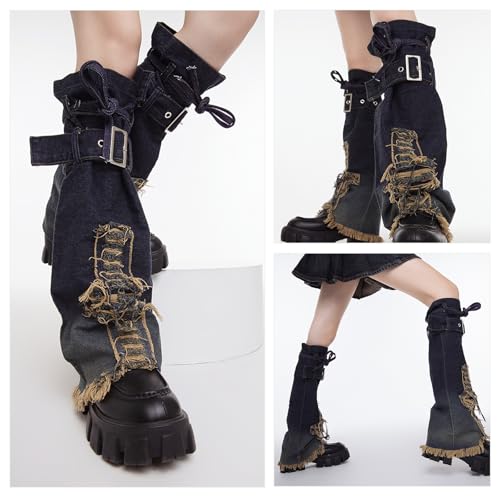 Beinlinge Punk con Correa de Hebilla Regulable para Botas de Plataforma 6