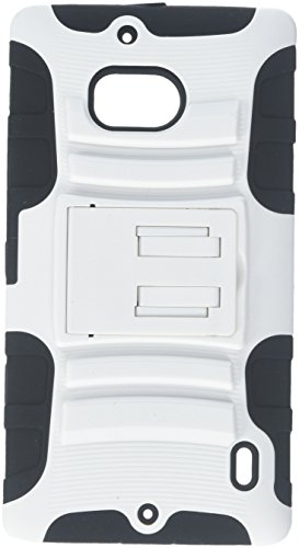 MyBat Asmyna Advanced Armor Stand Protector Cover for Nokia 929 Lumia Icon - Retail Packaging - White/Black
