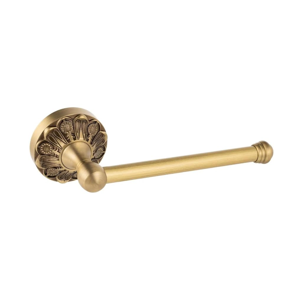 Antique Brass Bathroom Accessories, Solid Copper Towel Ring & Paper Holder, Vintage Wall Mount Hardware with Antique Bronze Finish (Single or Set) (Towel Holder (Single))