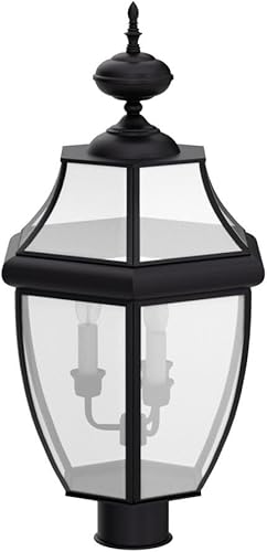 Miniatura 4 de Urban Ambiance Luz de poste colonial de lujo para exteriores, tamaño grande 23 pulgadas de alto x 12.5 pulgadas de ancho, con elementos de estilo