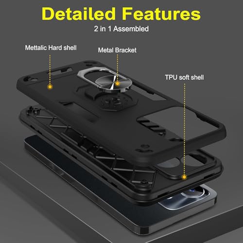 Image of NDCOM for Realme C53 Cover | Realme Narzo N53 Back Cover | Premium Realme C53 Back Cover | Slim Fit, Shockproof Protection | Ring Holder Case