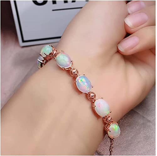 Bracelet opale en argent 925 véritable pour femme éclat naturel
