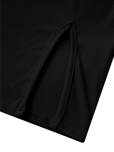 Rooscier Women's V Neck Long Sleeve Side Split Sexy Bodycon Cocktail Mini Dress4