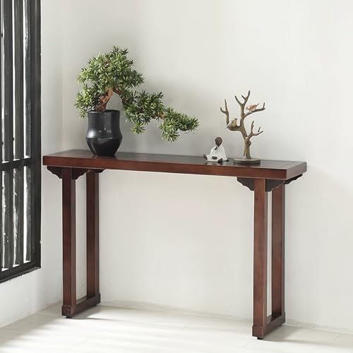 Mesa de entrada rústica para decorar el pasillo y el sofá de la sala 2