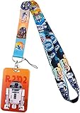 R2D2 Robot Character Lanyard with ID Holder Keychain