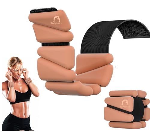 Image of Bodylastics Adjustable Ankle & Wrist Weights 4 lb Pair (2 lb Each) - Silicone, Sweat-Resistant for Arms & Legs - Perfect for Jogging, Walking, Physiotherapy, Cardio, Yoga & Strength Training