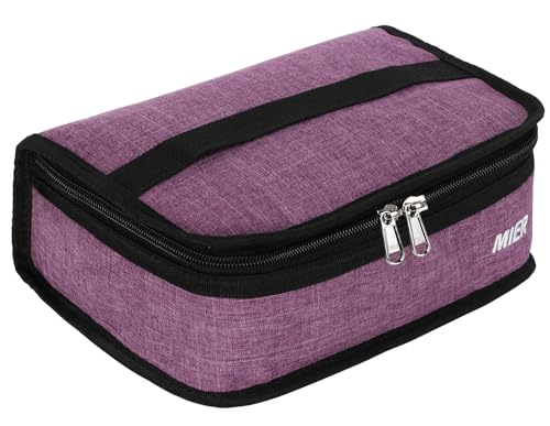 MIER Petit sac à déjeuner boîte sac de rangement alimentaire sacs isothermes kit de voyage isolé pour femmes et hommes, violet