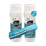 All Good Sports Mineral Sunscreen Butter Stick for Face, Nose, Ears - UVA/UVB Broad Spectrum SPF 50, Coral Reef Friendly, Water Resistant, Zinc Oxide, Coconut Oil, Beeswax, Vitamin E (2.75 oz)(2-pack)