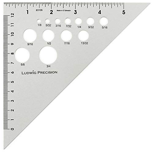 Ludwig Precision 45-90-Degree Aluminum Drafting Triangle 6-INCH
