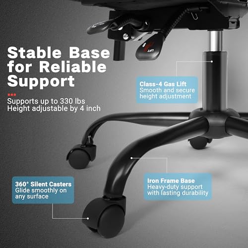 Gaming Chair with Footrest and Lumbar Support, Height Adjustable Chair with 360°Office Desk Chair,Heavy Duty 330lbs Computer Chair for Adults - Image 4